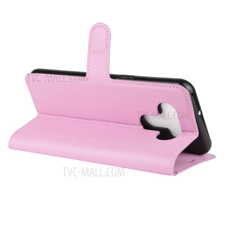 Litchi Skin Wallet Leather Stand Case for LG K51 - Pink-5