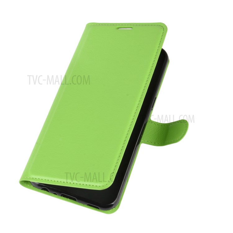 Litchi Skin Wallet Leather Stand Case for LG K51 - Green-2
