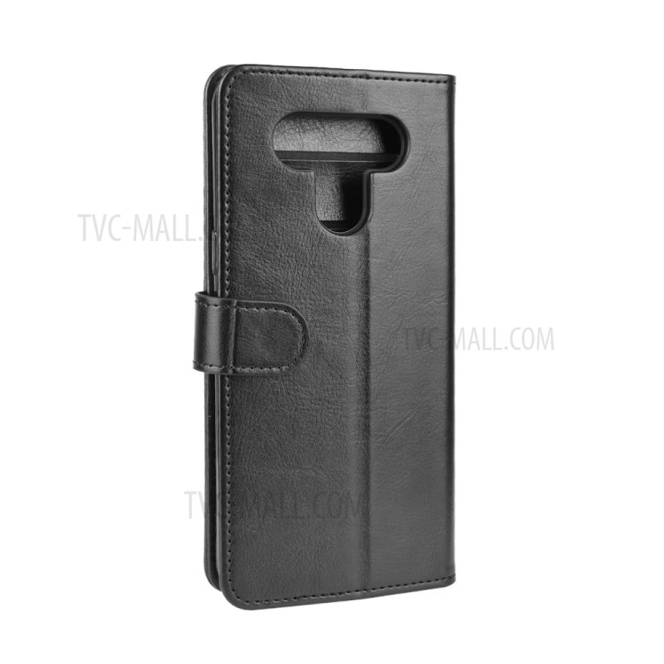 Crazy Horse Skin with Wallet Leather Stand Case for LG K51 - Black-8