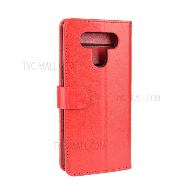 Crazy Horse Skin with Wallet Leather Stand Case for LG K51 - Red-4
