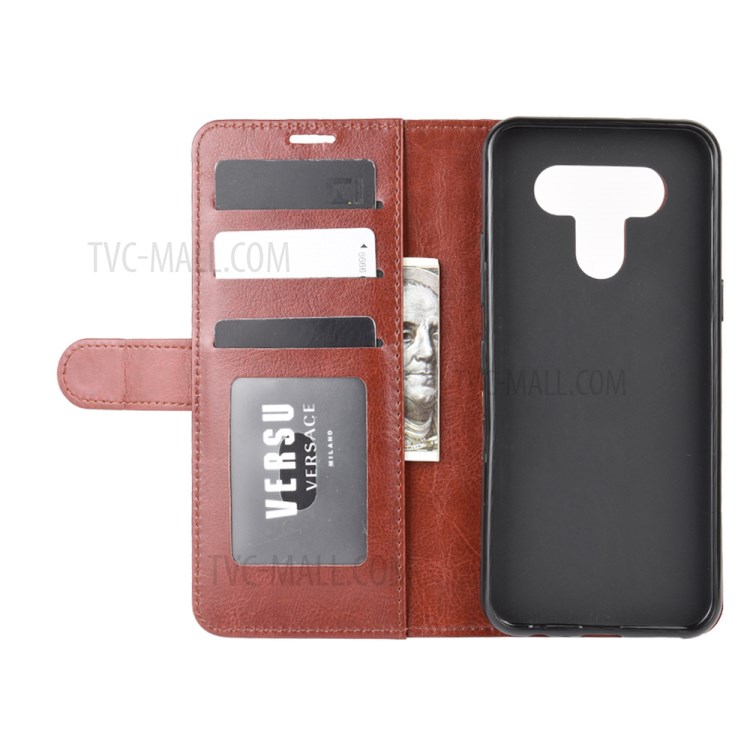 Crazy Horse Skin with Wallet Leather Stand Case for LG K51 - Brown-5