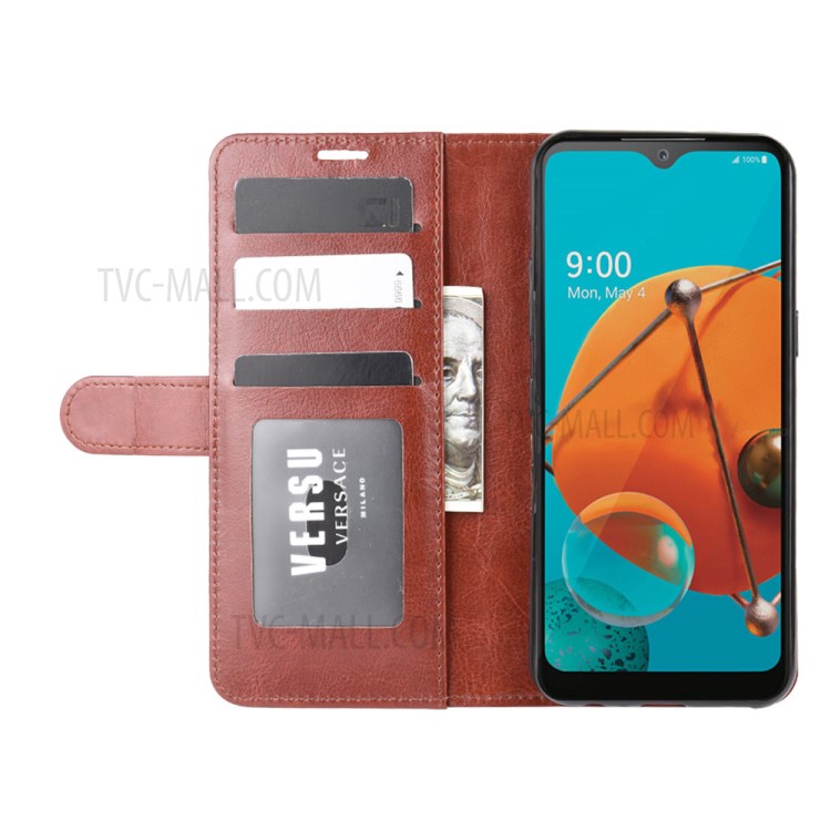 Crazy Horse Skin with Wallet Leather Stand Case for LG K51 - Brown-6