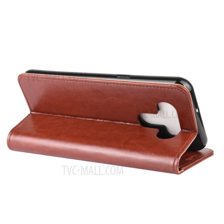 Crazy Horse Skin with Wallet Leather Stand Case for LG K51 - Brown-7