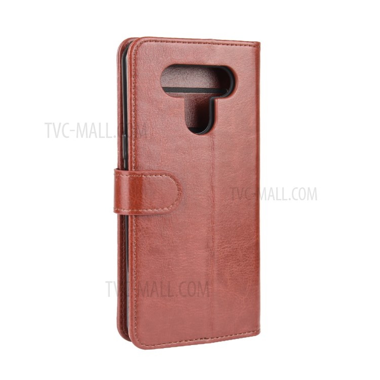 Crazy Horse Skin with Wallet Leather Stand Case for LG K51 - Brown-8