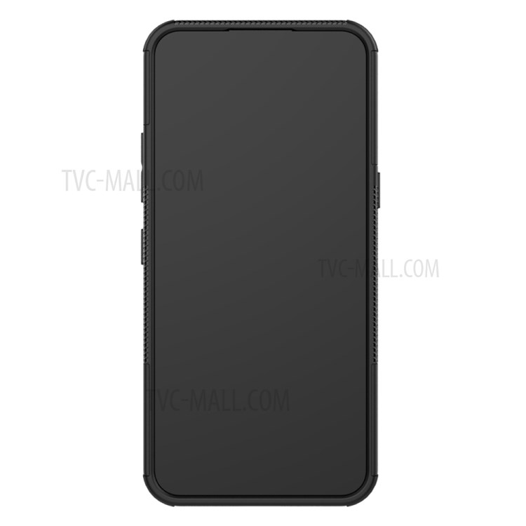 Anti-slip PC + TPU Cool Case with Kickstand for LG K51/Q51 - Black-4