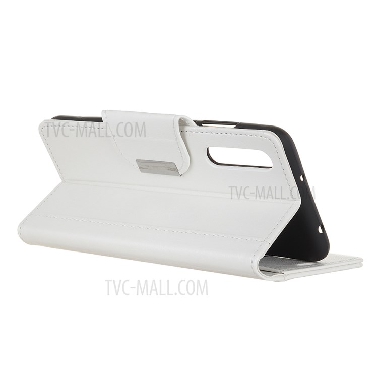 With Wallet Unique PU Leather Phone Case for LG Velvet - White-4
