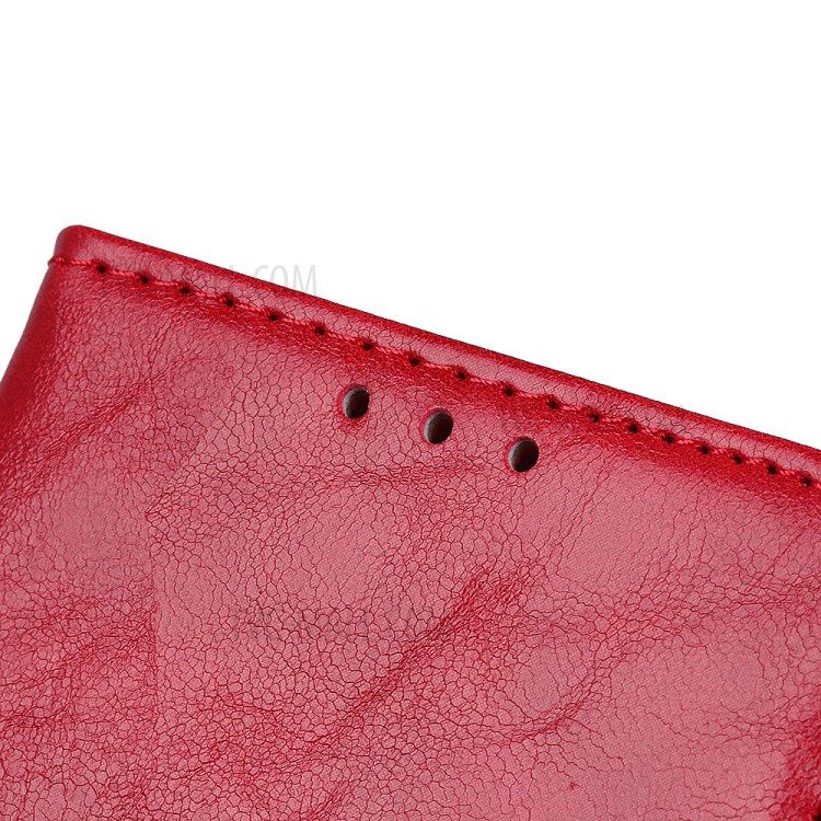 El Caso Del Soporte De Cuero Cartera De Caballo Loco Para LG De Terciopelo - Rojo-9