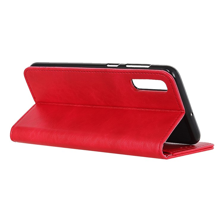 Auto-absorbed Crazy Horse Texture Leather Wallet Case for LG Velvet - Red-3