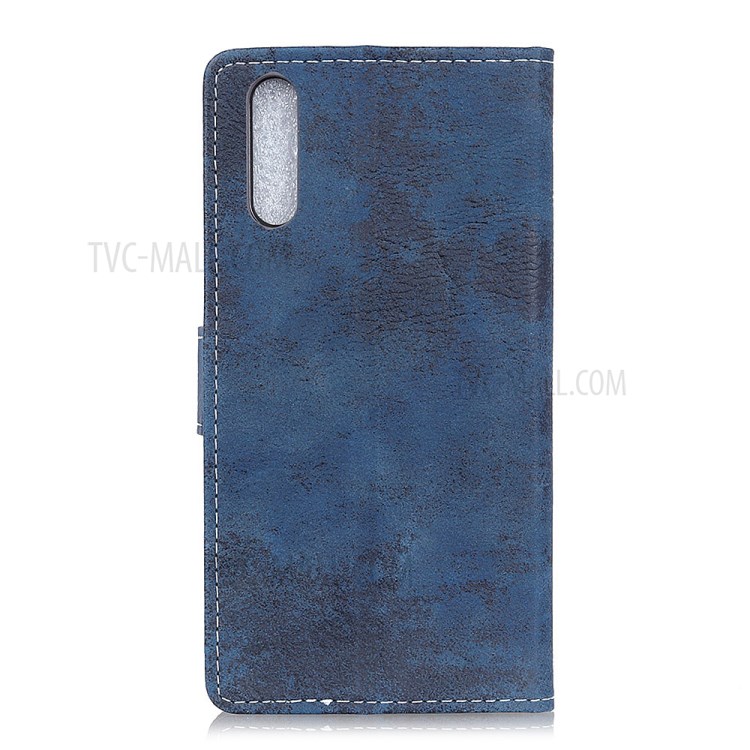 Retro PU Leather Flip Case Wallet Stand Mobile Phone Case for LG Velvet - Blue-3