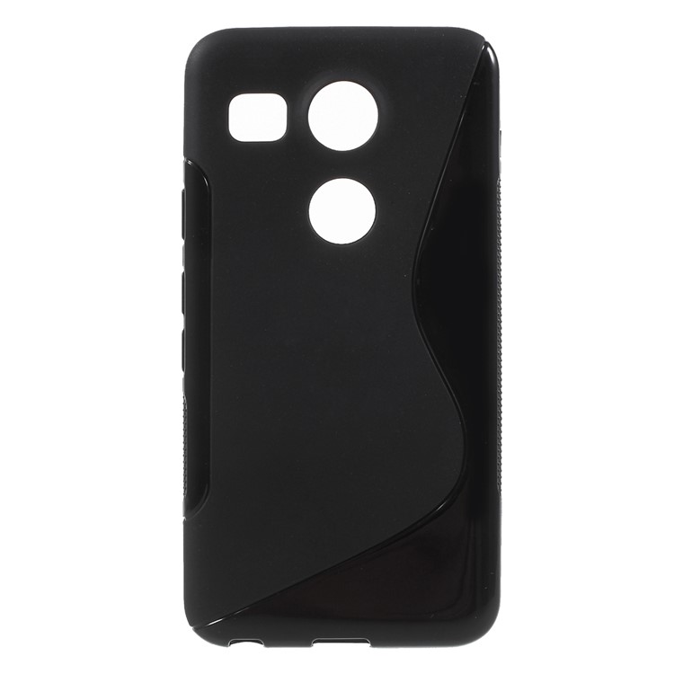S-Shape Gel TPU Cover Case for LG Nexus 5X - Black-1