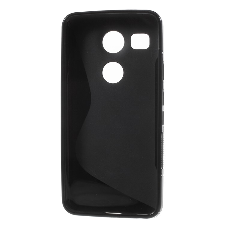 S-Shape Gel TPU Cover Case for LG Nexus 5X - Black-3