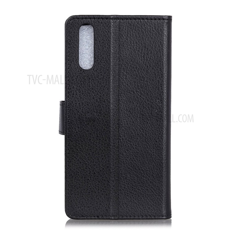 Cassa Del Telefono Del Supporto Della Pelle Magnetica Della Pelle Di Litchi Per LG Velvet - Nero-3