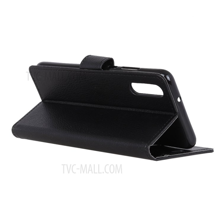 Cassa Del Telefono Del Supporto Della Pelle Magnetica Della Pelle Di Litchi Per LG Velvet - Nero-4