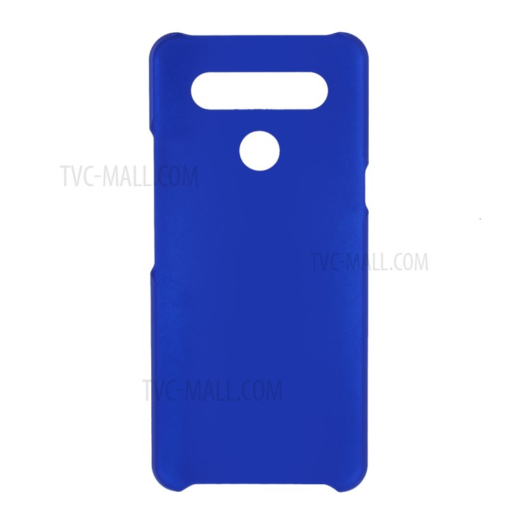 Rubberized Hard Plastic Case for LG K51S - Dark Blue-3