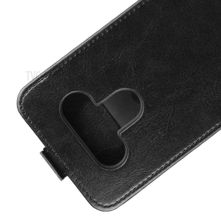 Vertical, Aleta Caso Titular Do Cartão De Couro Cavalo Louco Para LG K51 - Preto-2