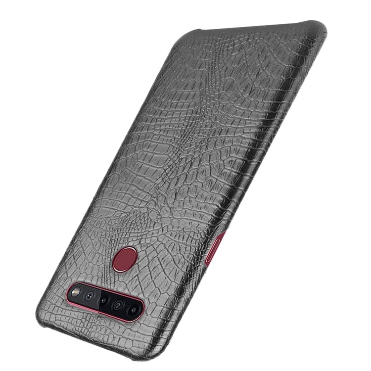 Crocodile Texture PU Leather Coated PC Phone Cover for LG K51S - Black-3