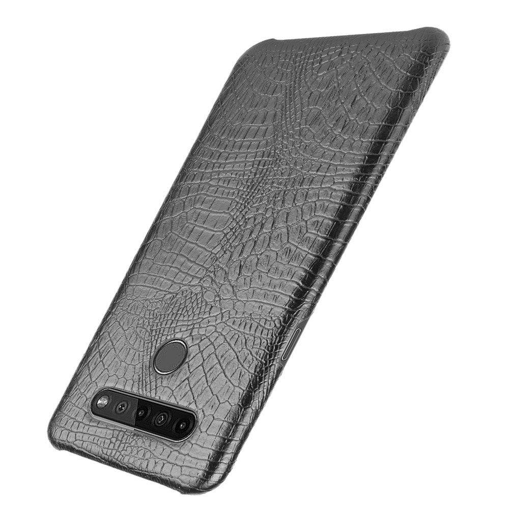 Crocodile Texture PU Leather Coated PC Phone Cover for LG K41S - Black-3