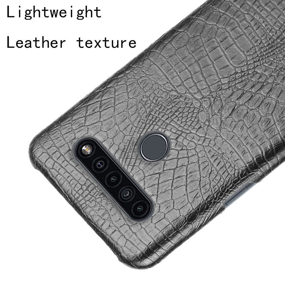 Crocodile Texture PU Leather Coated PC Phone Cover for LG K41S - Black-4