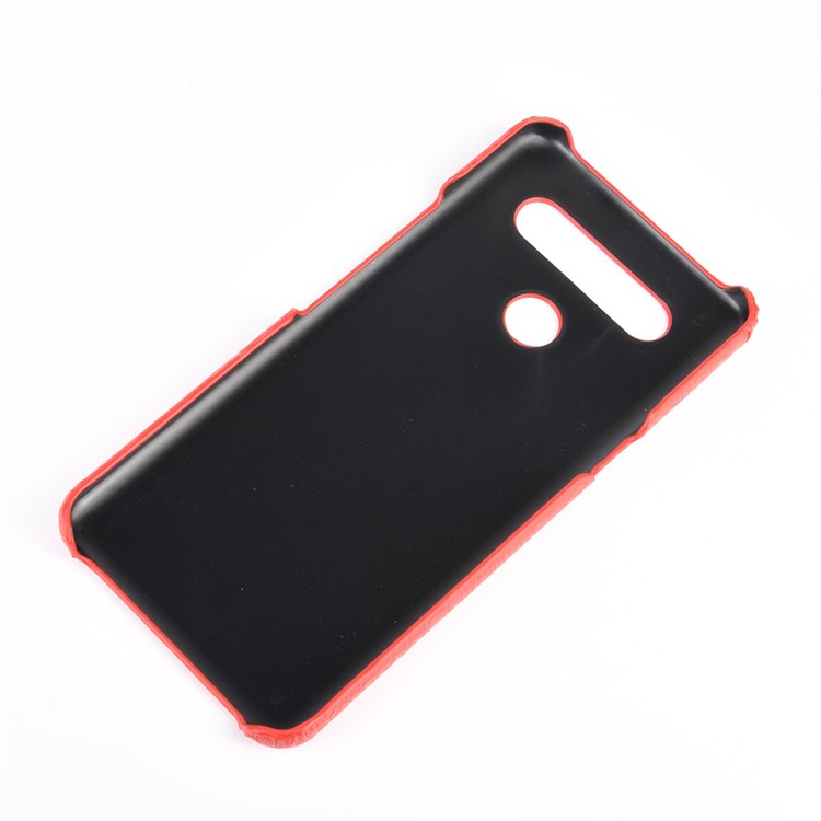 Cubierta De Teléfono Con Recubrimiento De Cuero De La PU De La Textura De Cocodrilo Para LG K41S - Rojo