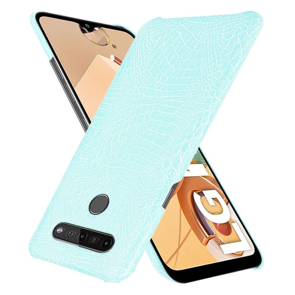 Crocodile Texture PU Leather Coated PC Phone Cover for LG K41S - Baby Blue-2