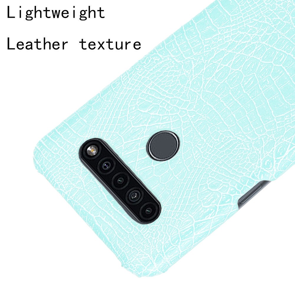 Crocodile Texture PU Leather Coated PC Phone Cover for LG K41S - Baby Blue-4