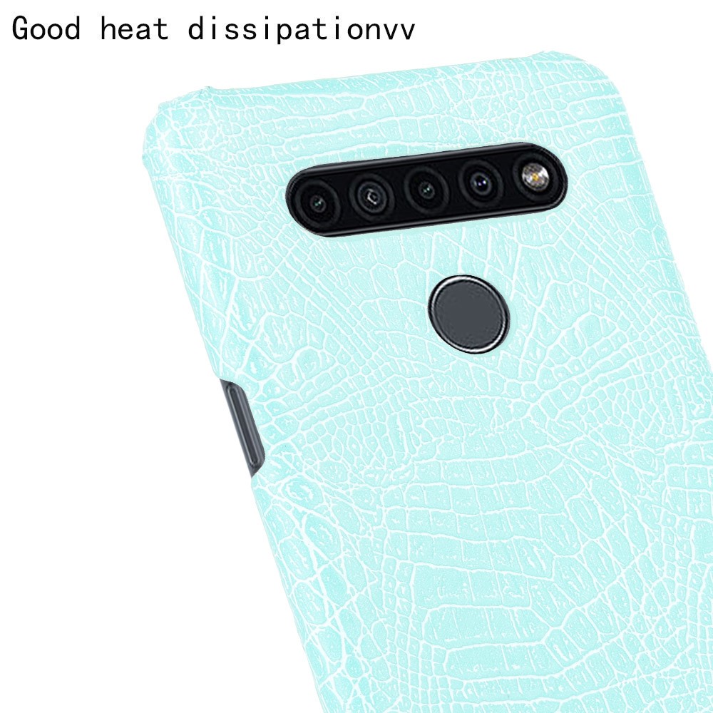 Crocodile Texture PU Leather Coated PC Phone Cover for LG K41S - Baby Blue-5