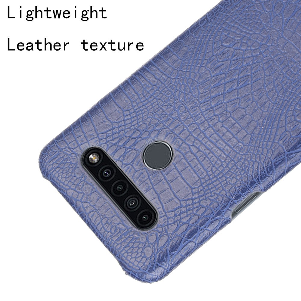 Krokodil Textur PU-Leder Beschichtete PC Telefonabdeckung Für LG K41S - Dunkelblau-4