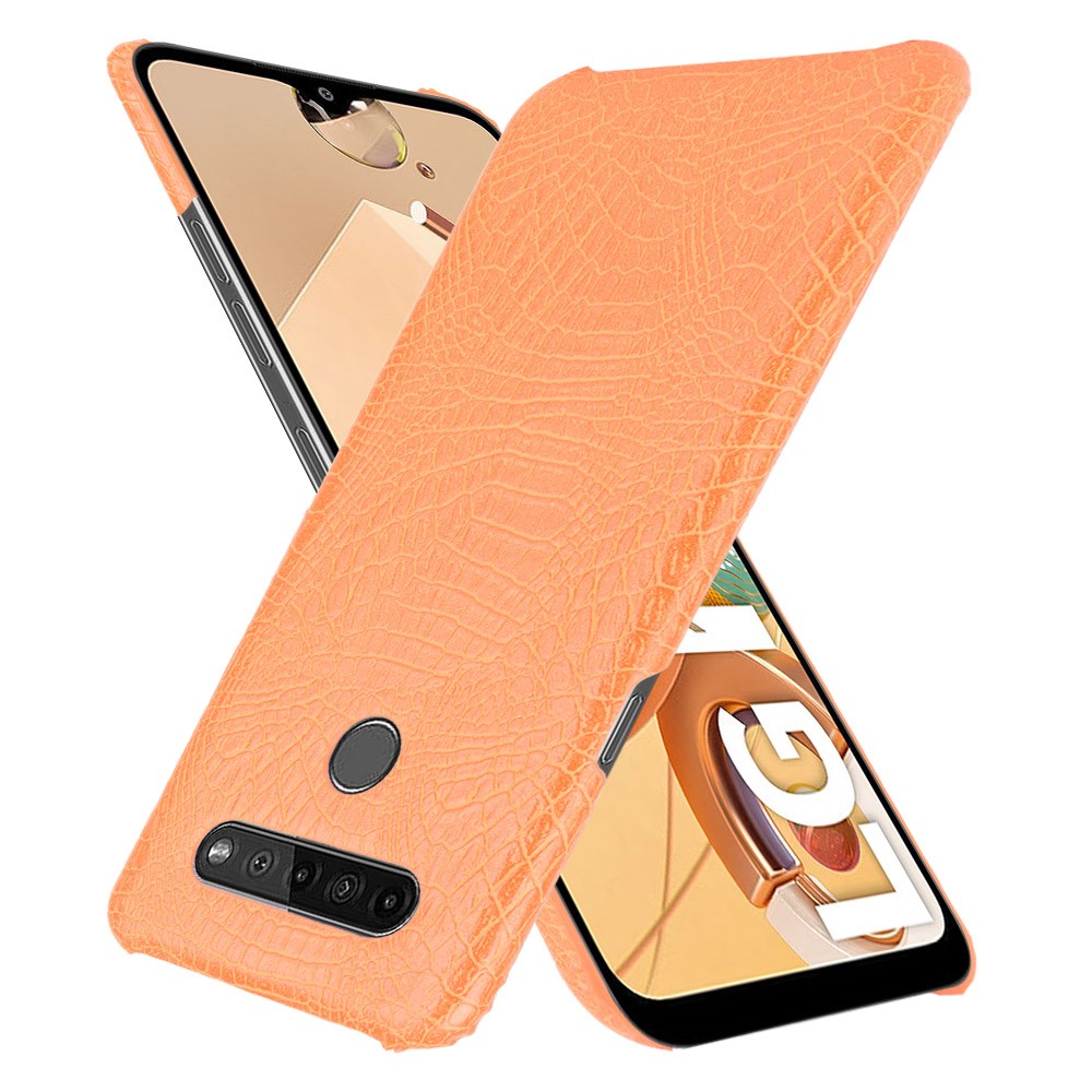 Crocodile Texture PU Leather Coated PC Phone Cover for LG K41S - Orange-2