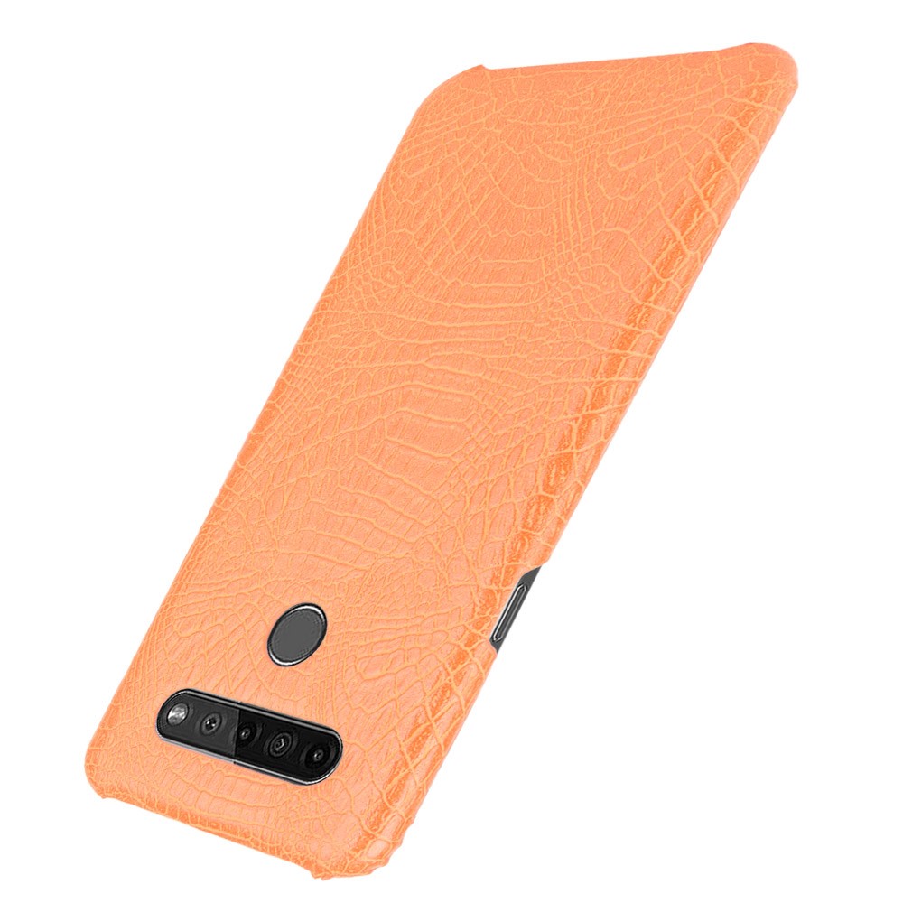 Crocodile Texture PU Leather Coated PC Phone Cover for LG K41S - Orange-3