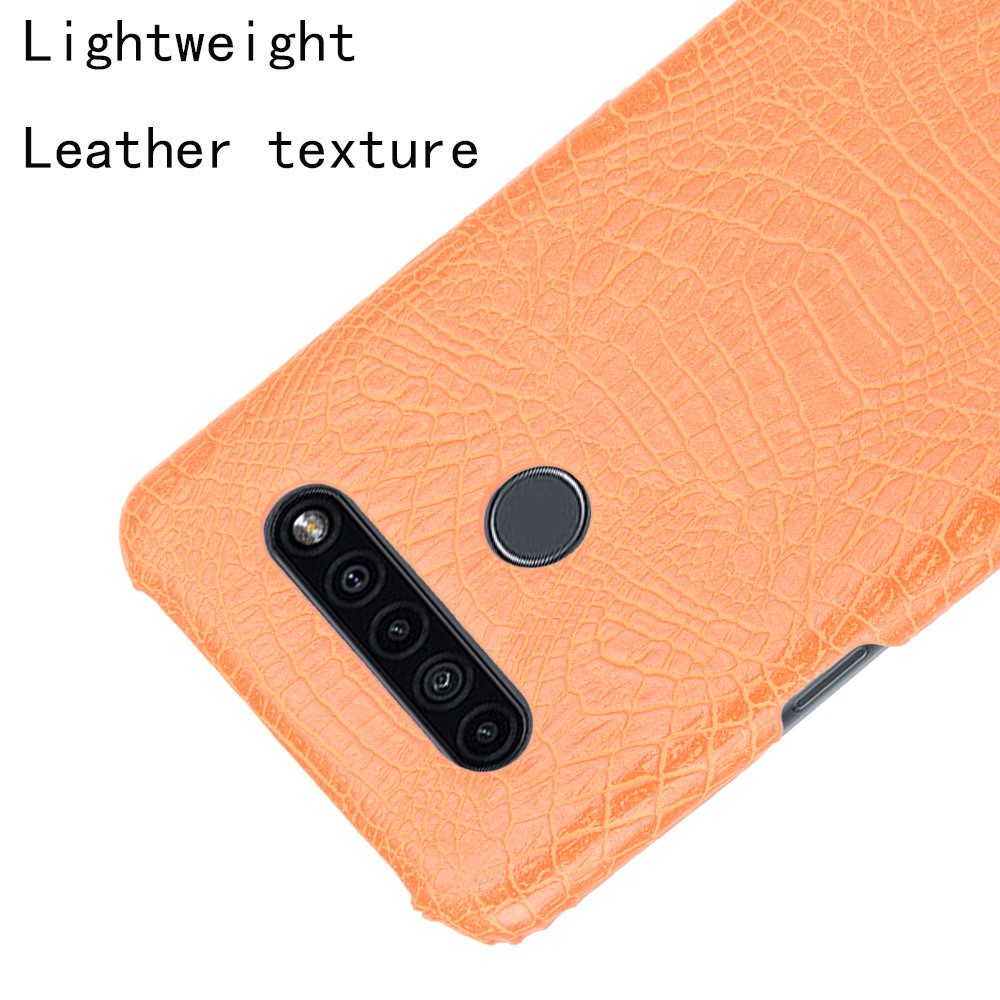 Crocodile Texture PU Leather Coated PC Phone Cover for LG K41S - Orange-4