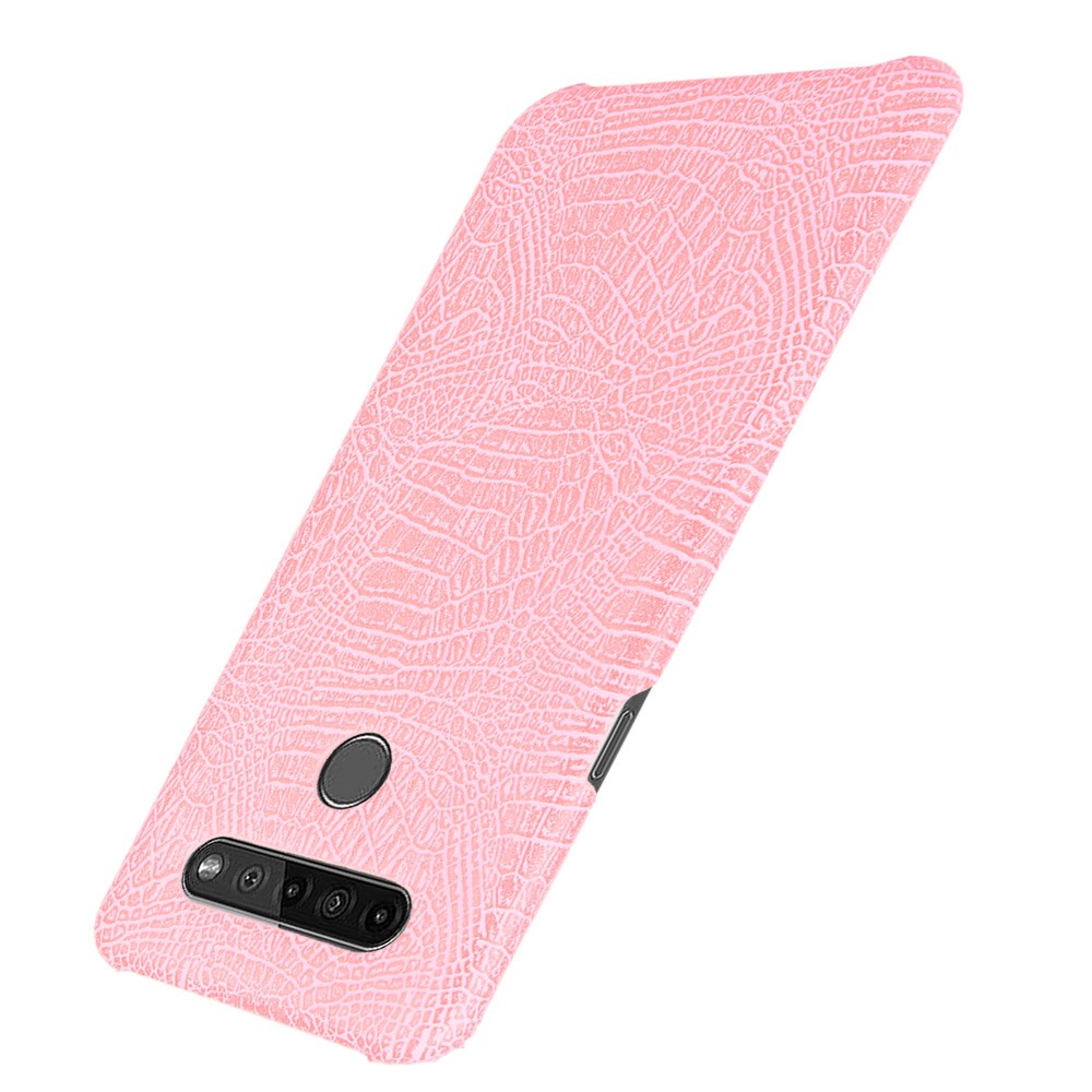 Crocodile Texture PU Leather Coated PC Phone Cover for LG K41S - Pink-3