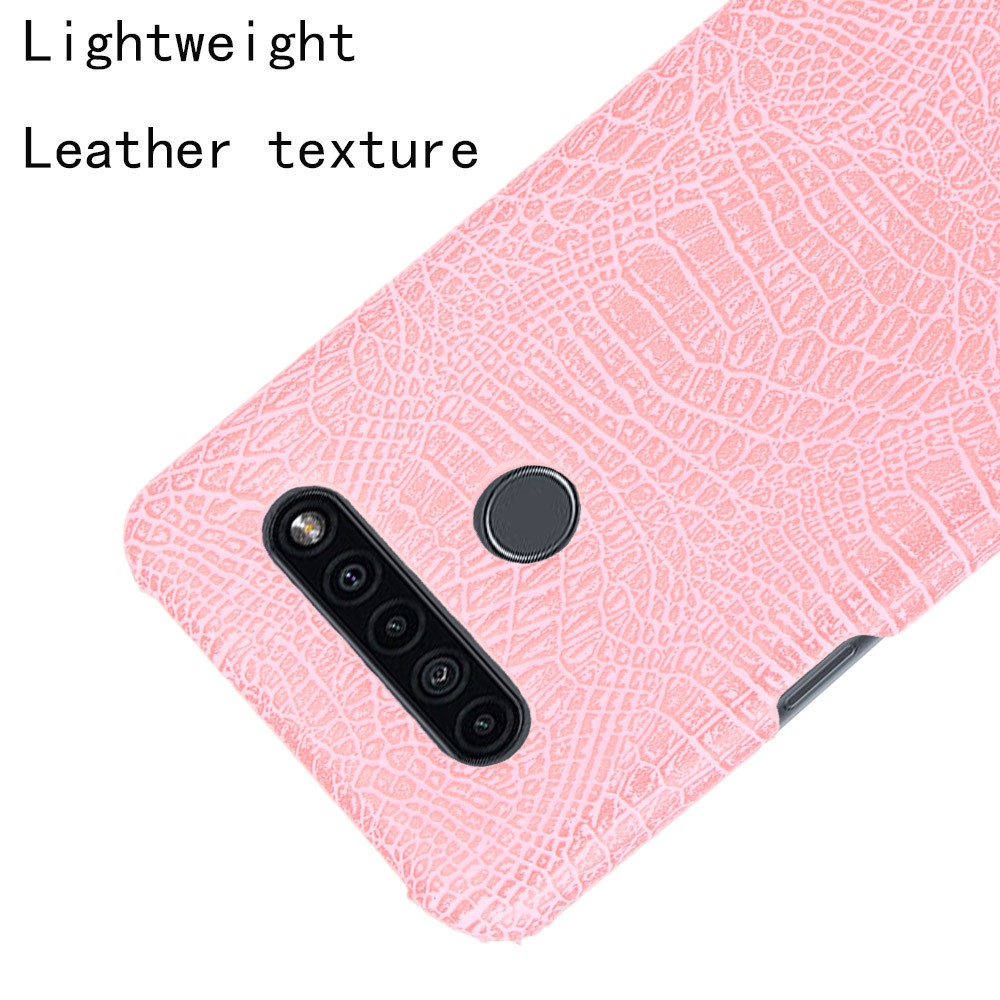 Crocodile Texture PU Leather Coated PC Phone Cover for LG K41S - Pink-4