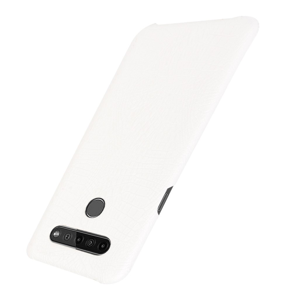 Crocodile Texture PU Leather Coated PC Phone Cover for LG K41S - White-3