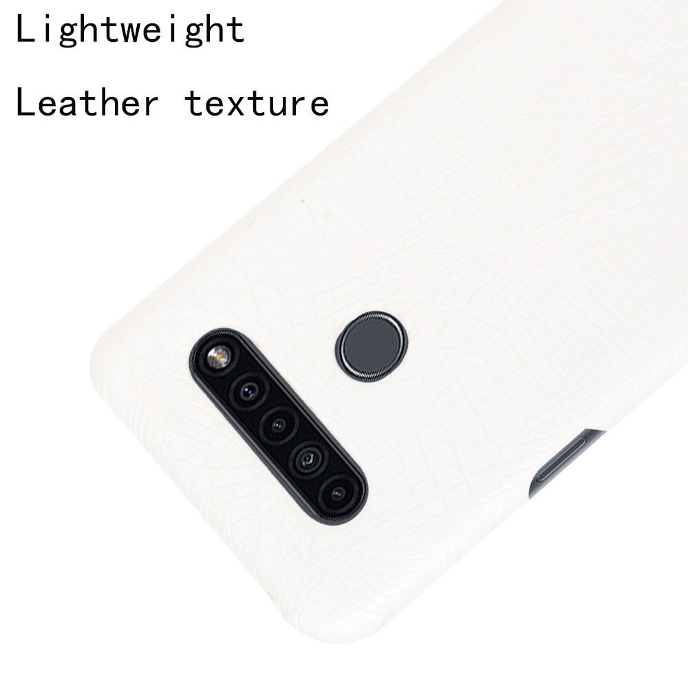 Crocodile Texture PU Leather Coated PC Phone Cover for LG K41S - White-4