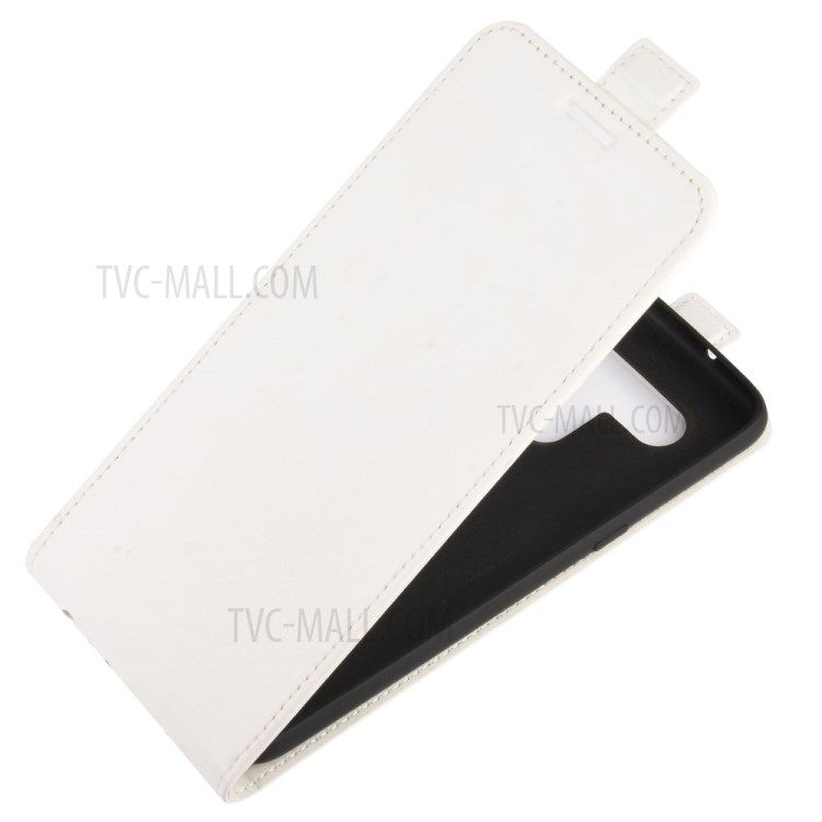 Crazy Horse Skin Stylish Vertical Leather Case for LG K61 - White-3