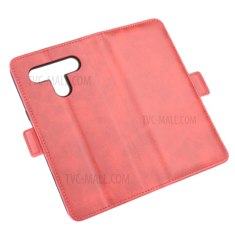 Magnet Adsorption Leather Cover for LG K61 - Red-2