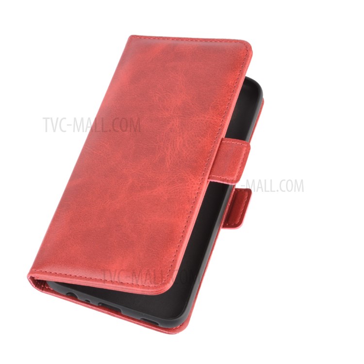 Magnet Adsorption Leather Cover for LG K61 - Red-3