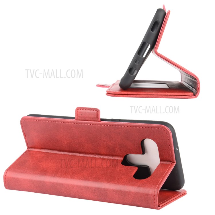 Magnet Adsorption Leather Cover for LG K61 - Red-6