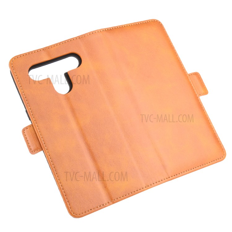 Magnet Adsorption Leather Cover for LG K61 - Brown-2