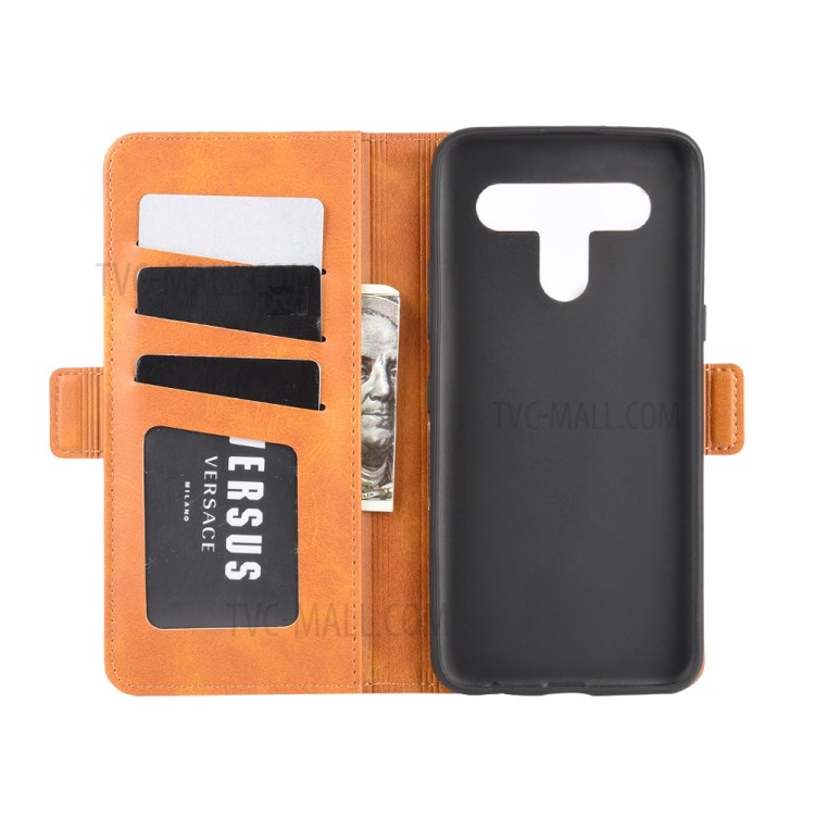 Magnet Adsorption Leather Cover for LG K61 - Brown-4