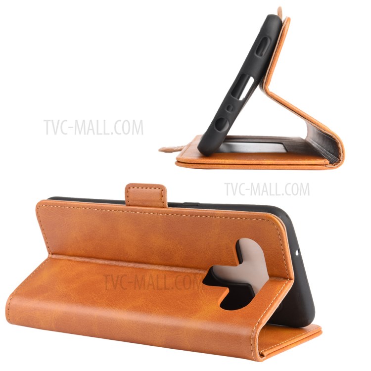 Magnet Adsorption Leather Cover for LG K61 - Brown-6