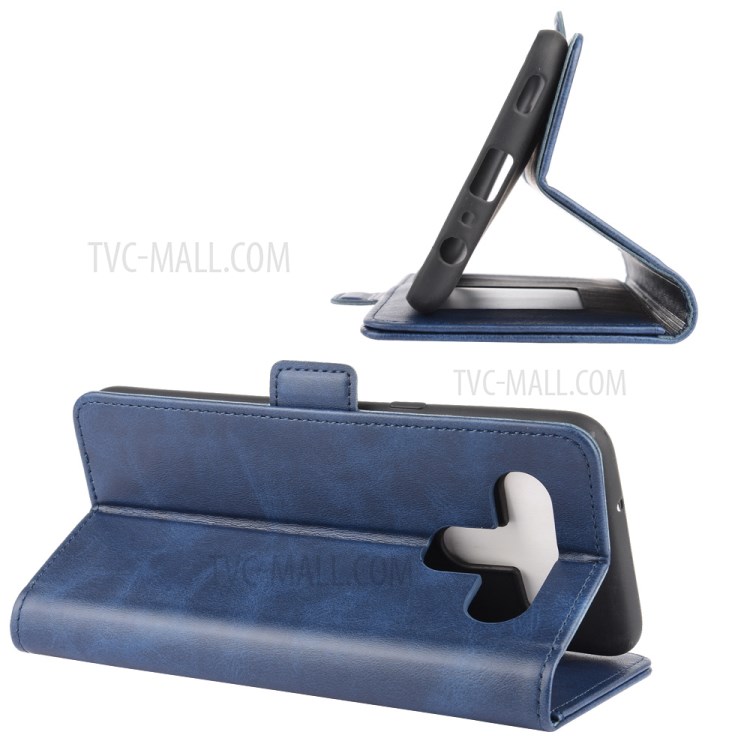 Magnet Adsorption Leather Cover for LG K61 - Blue-6