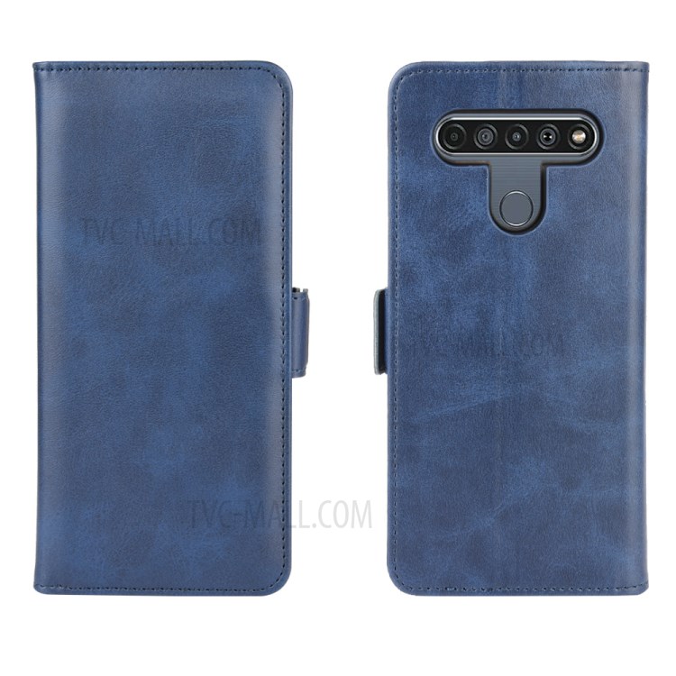 Magnet Adsorption Leather Cover for LG K61 - Blue-7