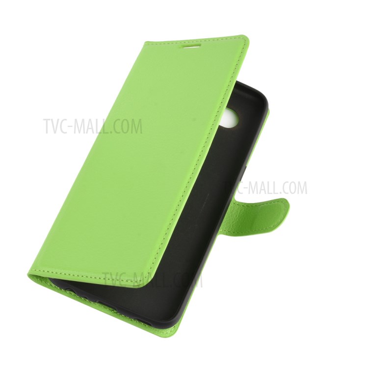Litchi Skin Leather with Stand Unique Case for LG K61 - Green-2