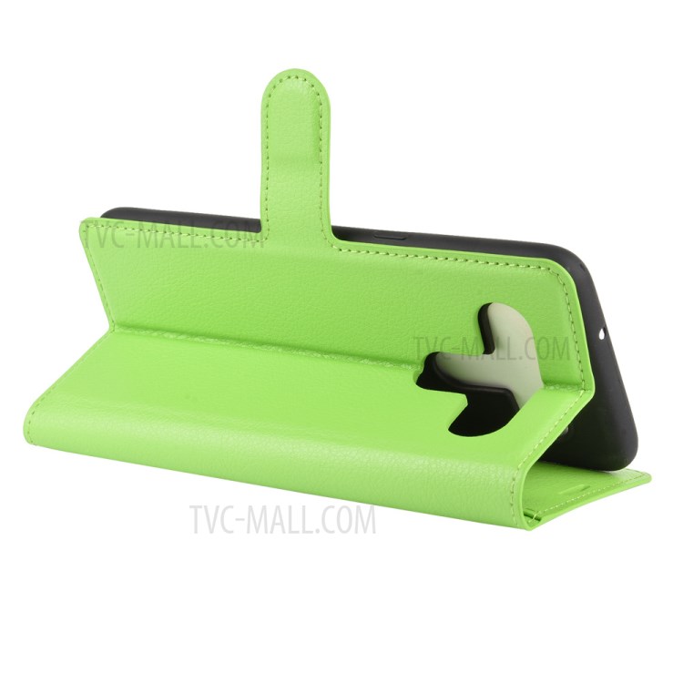 Litchi Skin Leather with Stand Unique Case for LG K61 - Green-5