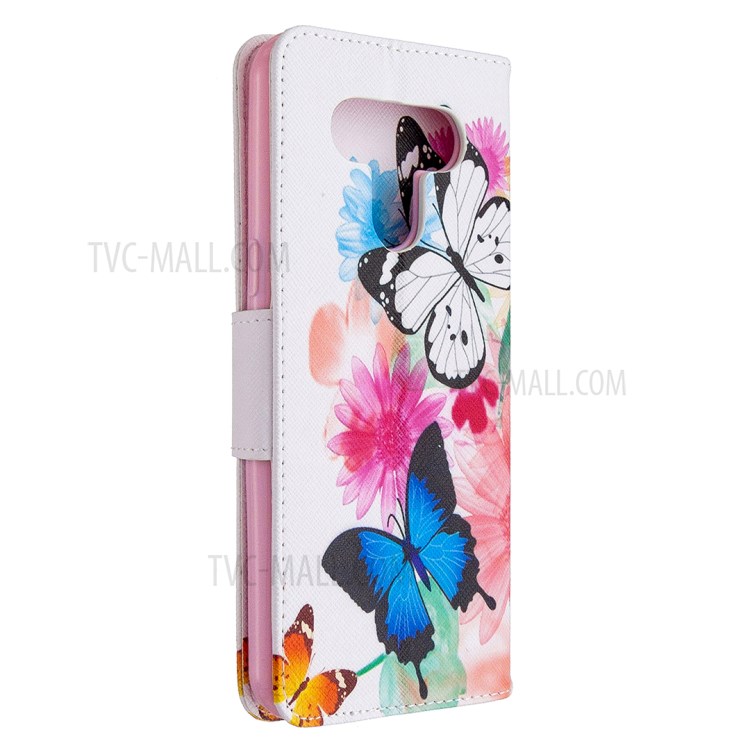 Pattern Printing Leather Wallet Case for LG K51 - Vivid Butterflies-3