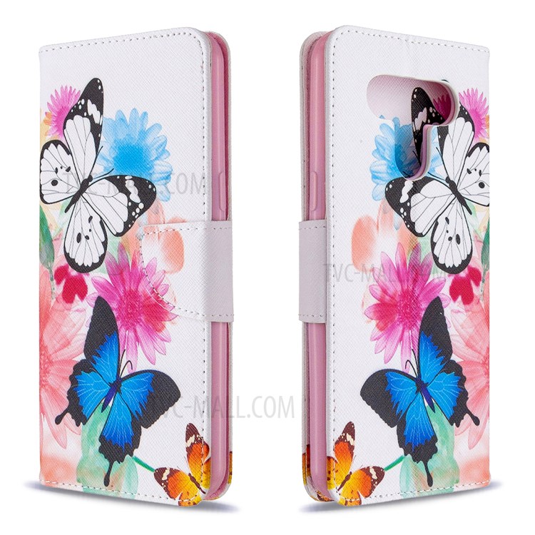 Pattern Printing Leather Wallet Case for LG K51 - Vivid Butterflies-4