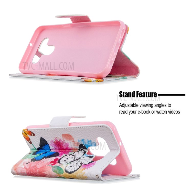 Pattern Printing Leather Wallet Case for LG K51 - Vivid Butterflies-5