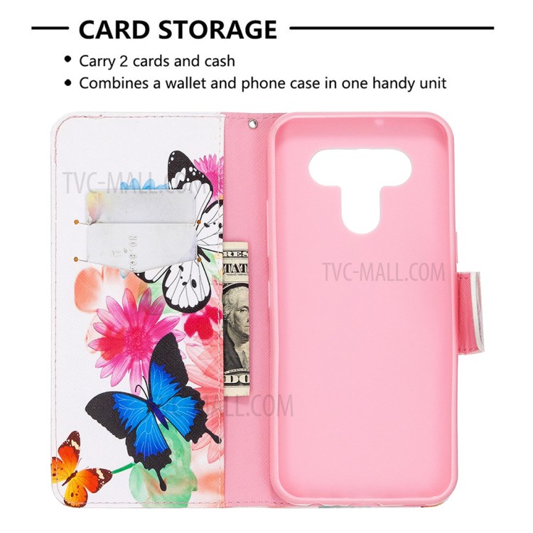 Pattern Printing Leather Wallet Case for LG K51 - Vivid Butterflies-6
