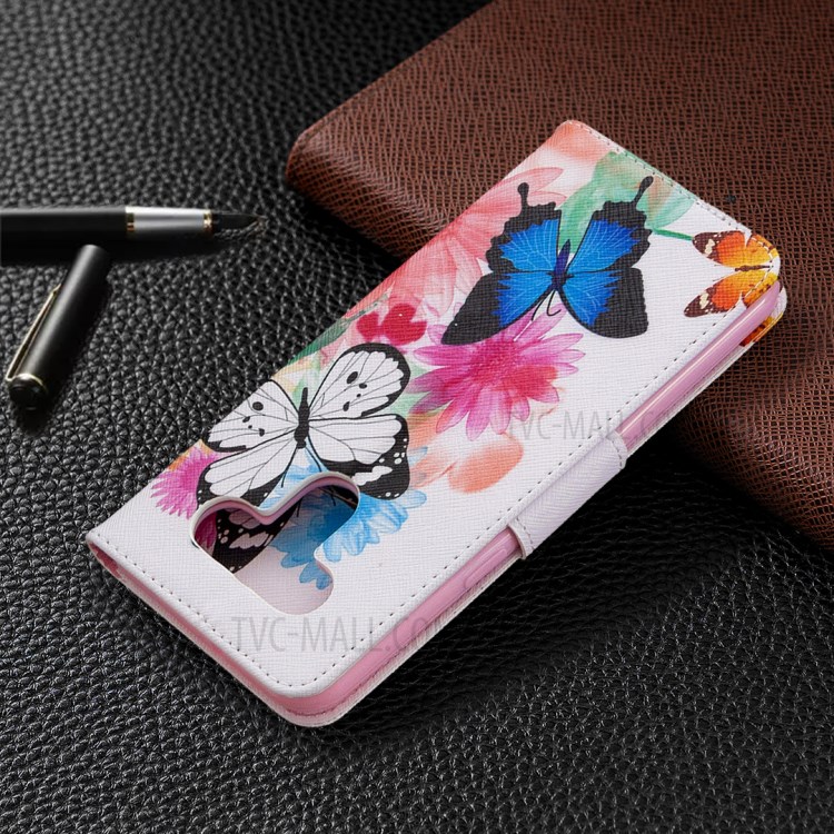 Pattern Printing Leather Wallet Case for LG K51 - Vivid Butterflies-8